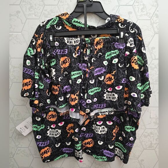 Nwt Halloween Womens Spider Web Print Shorty Pajama Set, Way to Celebrate - Picture 7 of 7
